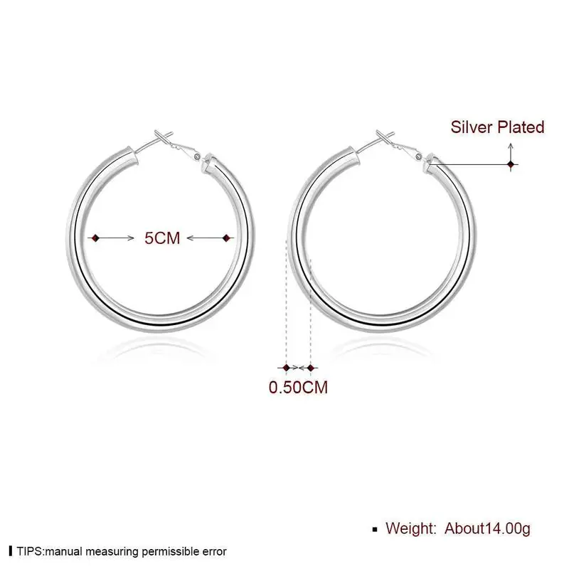 Exo Silver Plated Jewelry Earings Jewelry 5Mm Hollow Hoop Brincos De Festa Horloge 2