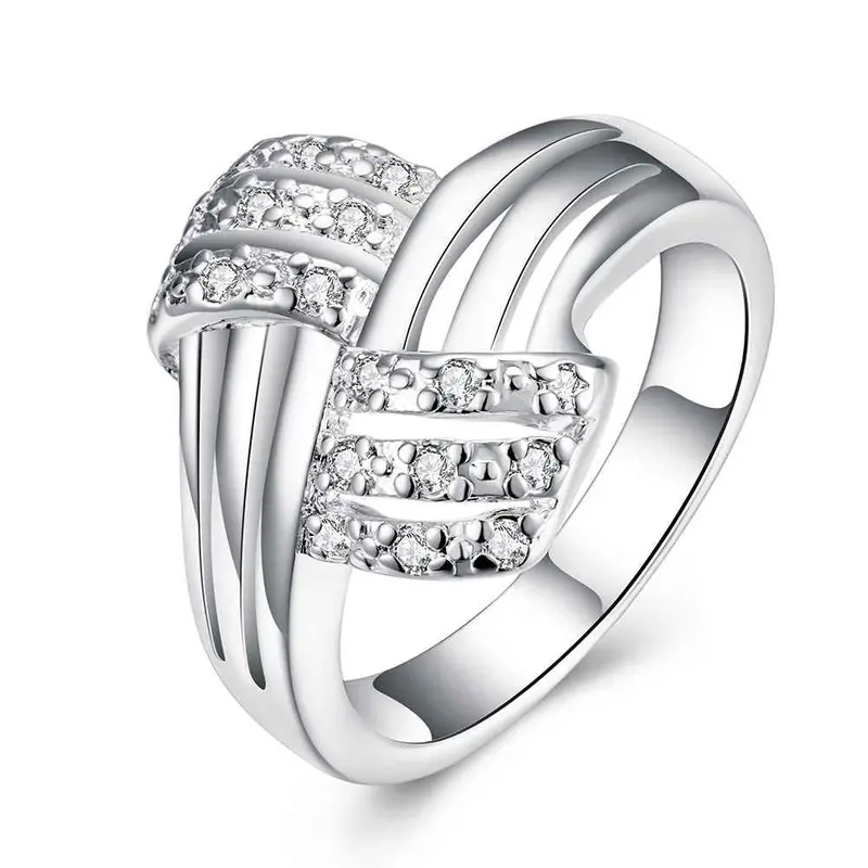 Exo Silver-Plated Rings Exquisite Crystal Paved Aliancas Jewelry 1