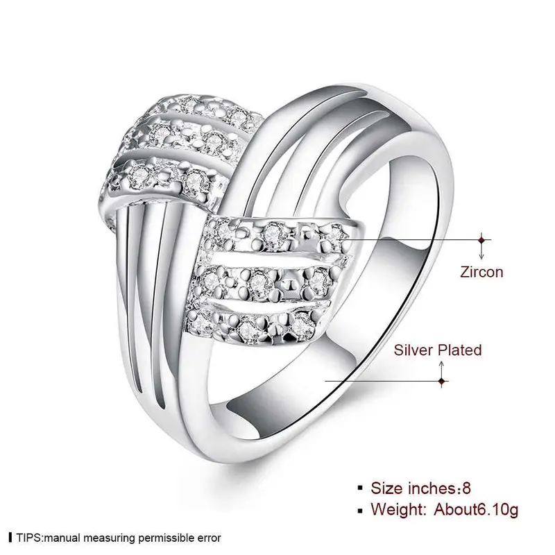 Exo Silver-Plated Rings Exquisite Crystal Paved Aliancas Jewelry 2