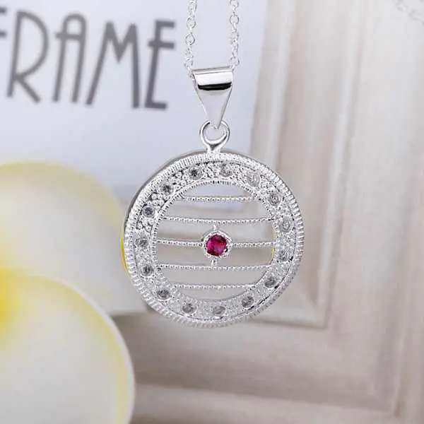 Exo Silver Plated Statement Necklace Crystal Round Pendant Collier Plastron Floating Charms191 1