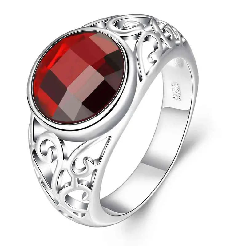 Exo Silver Plated Wedding Ring Irregular Insets Anillos Bear Bijoux Femme 734 1