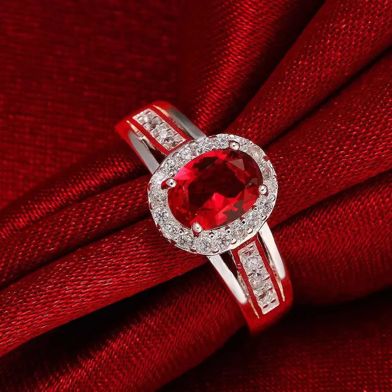 Exo Silver Wedding Ring Precious Stones Aliancas Charm Fspr 1 5