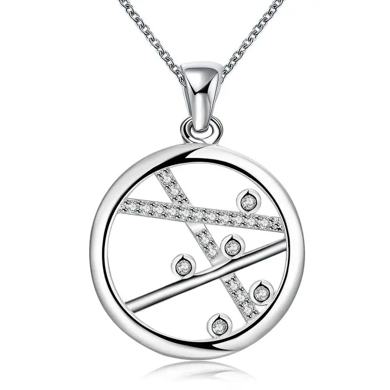 Exo Silver Women Necklace Dual Circle Collares Mujer Bijoux168 11
