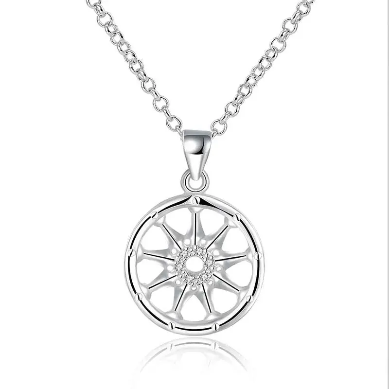 Exo Silver Women Necklace Dual Circle Collares Mujer Bijoux168 14