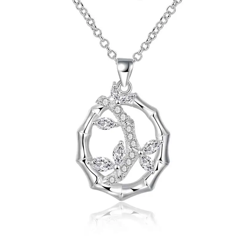 Exo Silver Women Necklace Dual Circle Collares Mujer Bijoux168 15