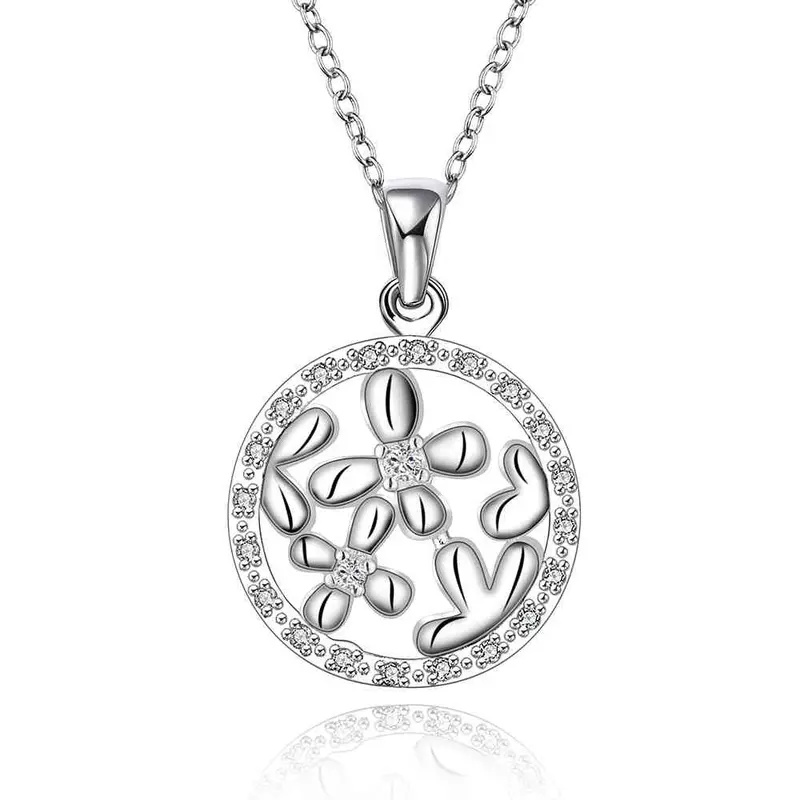 Exo Silver Women Necklace Dual Circle Collares Mujer Bijoux168 4