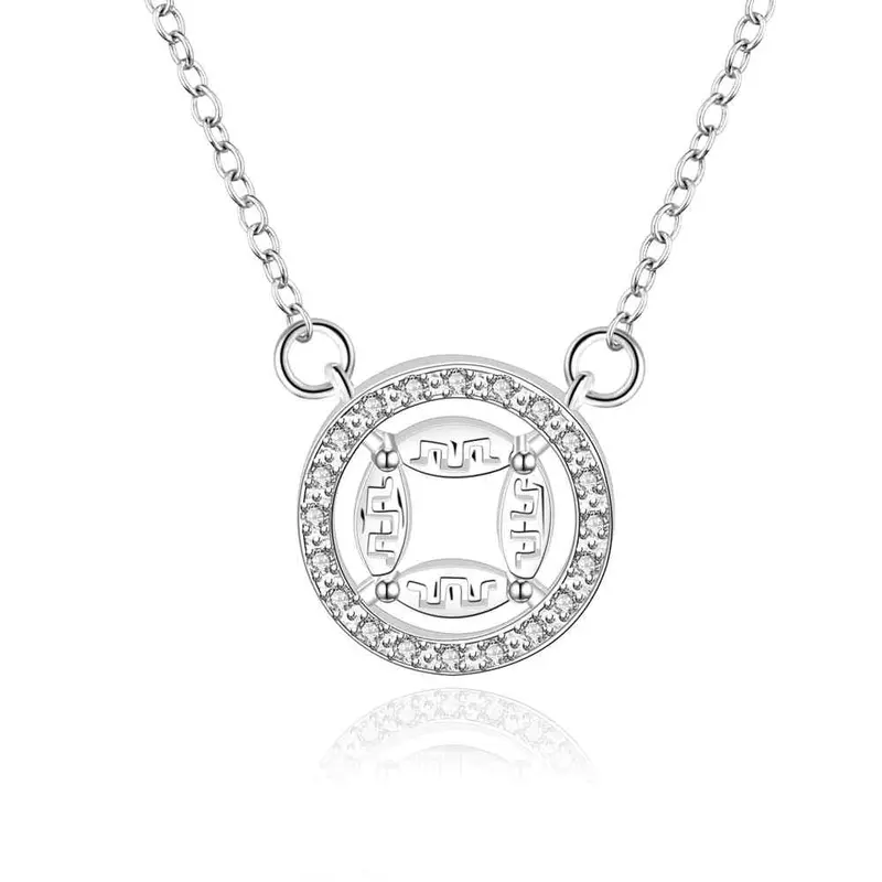 Exo Silver Women Necklace Dual Circle Collares Mujer Bijoux168 5