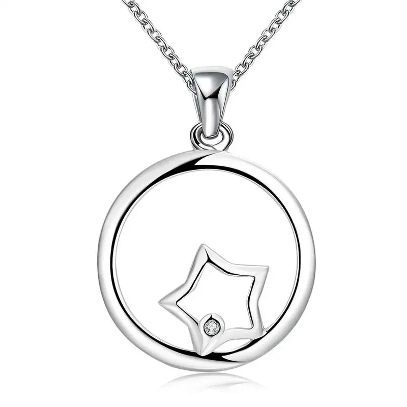 Exo Silver Women Necklace Dual Circle Collares Mujer Bijoux168 9