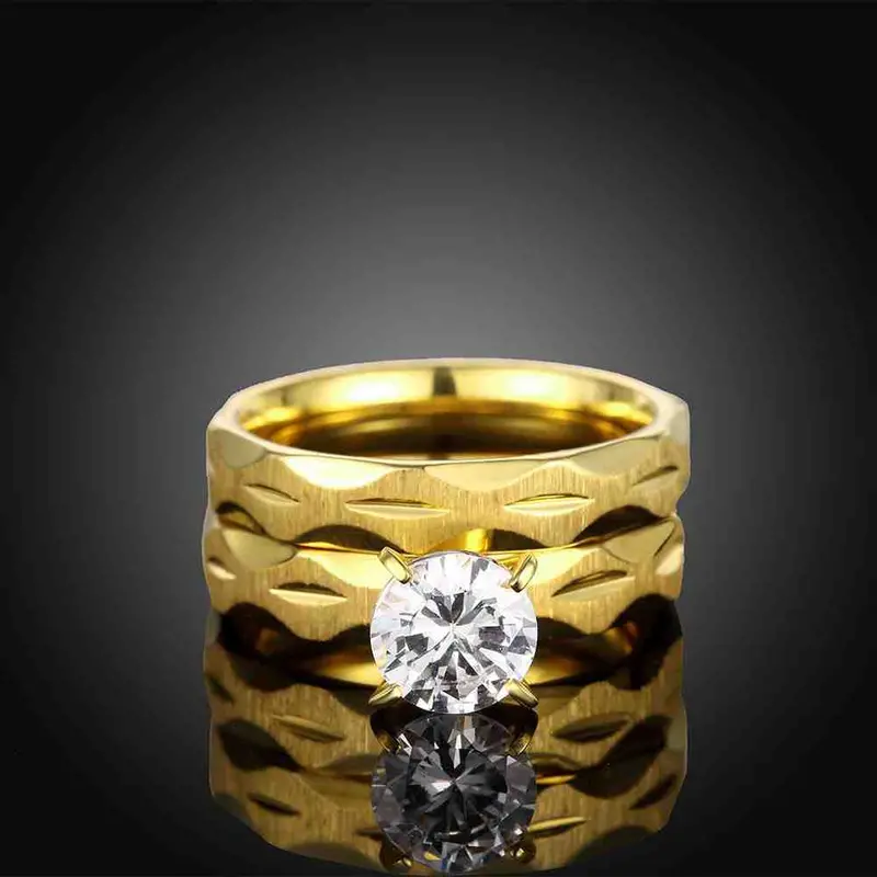 Exo Titanium Steel Wedding Ring Multilateral View Crystal Bague S In Euros164 7