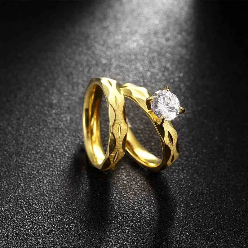 Exo Titanium Steel Wedding Ring Multilateral View Crystal Bague S In Euros164 8