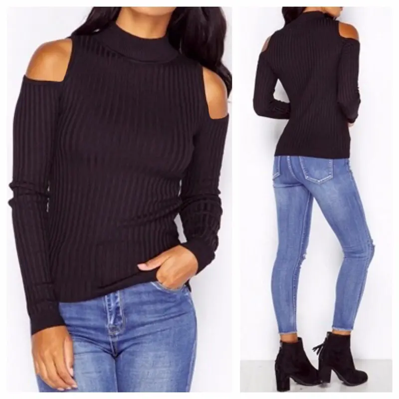 Explosion Turtleneck Off Shoulder Knitted Sweater Women Knitted Sweaters Pullovers 5 Colors Gv433 1