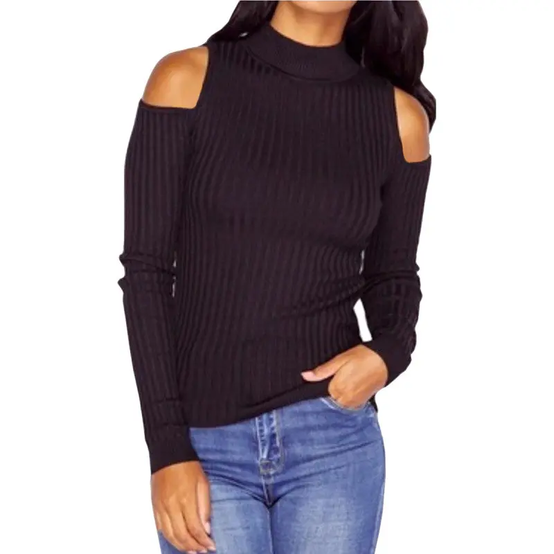Explosion Turtleneck Off Shoulder Knitted Sweater Women Knitted Sweaters Pullovers 5 Colors Gv433 10