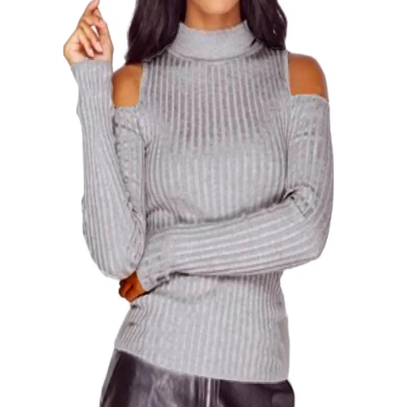 Explosion Turtleneck Off Shoulder Knitted Sweater Women Knitted Sweaters Pullovers 5 Colors Gv433 6