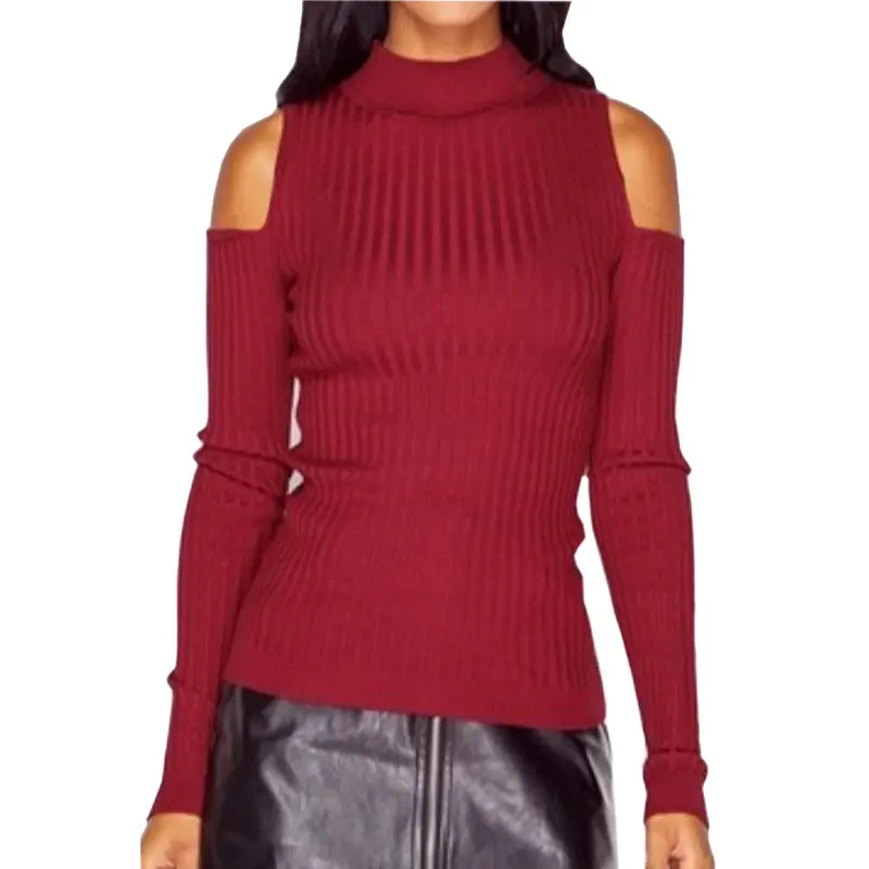 Explosion Turtleneck Off Shoulder Knitted Sweater Women Knitted Sweaters Pullovers 5 Colors Gv433 7