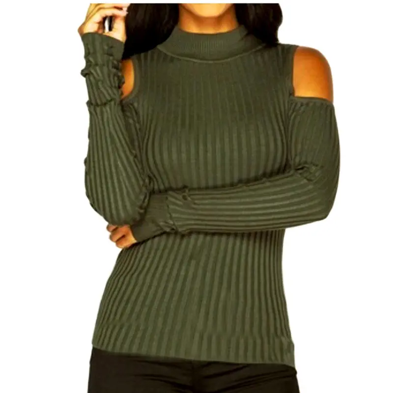 Explosion Turtleneck Off Shoulder Knitted Sweater Women Knitted Sweaters Pullovers 5 Colors Gv433 8