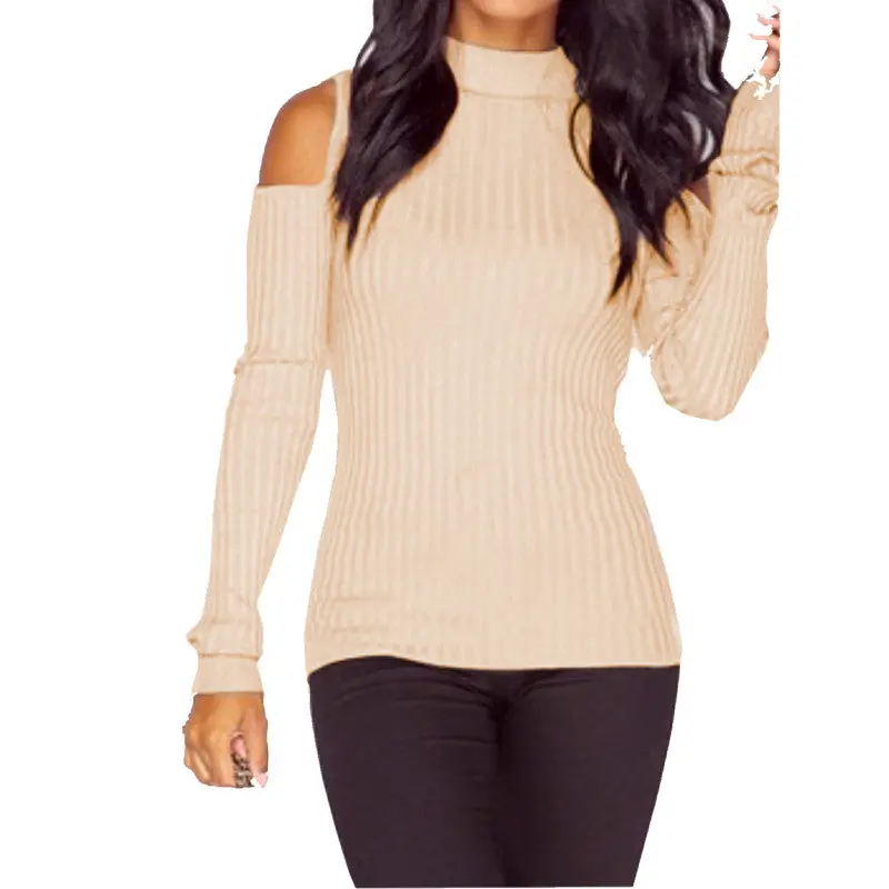 Explosion Turtleneck Off Shoulder Knitted Sweater Women Knitted Sweaters Pullovers 5 Colors Gv433 9