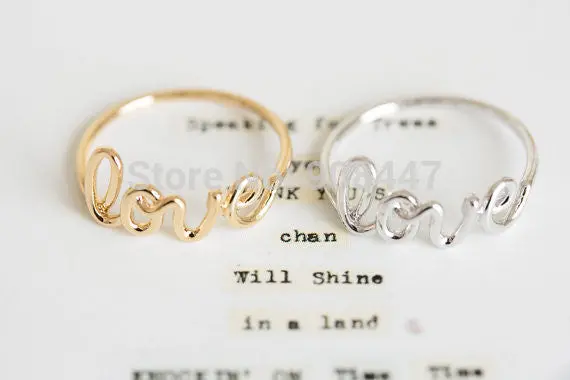 Exquisite Alloy Love Letters Rings, Ring Friendship Ring Cute Rings 1