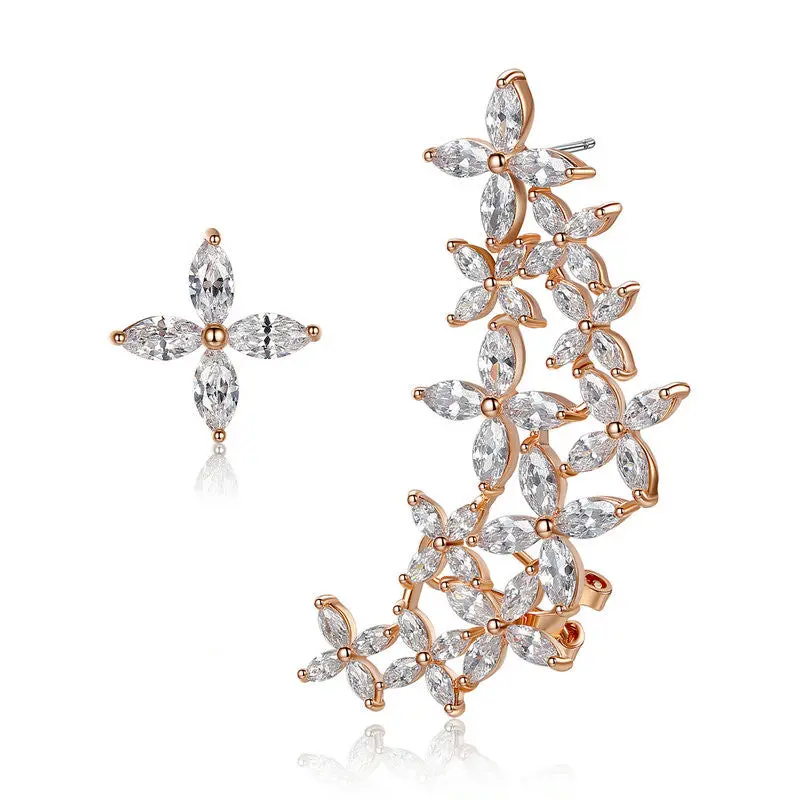Exquisite Crafts Rose Gold Plated Earrings For Popular Zircon Push-Back Earrings For Stud Earrings Gie059 1