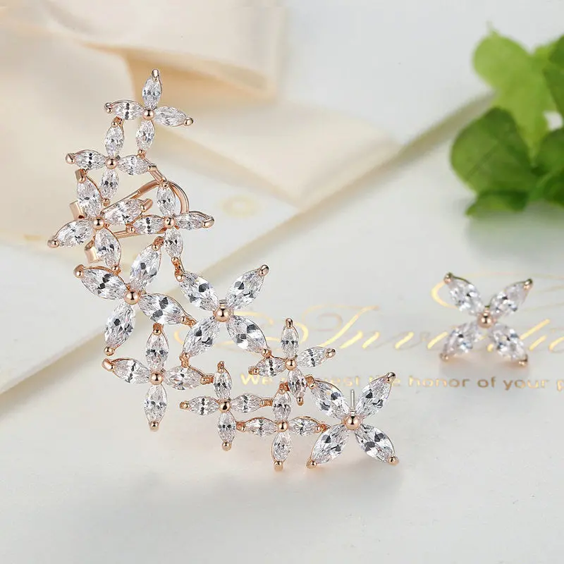 Exquisite Crafts Rose Gold Plated Earrings For Popular Zircon Push-Back Earrings For Stud Earrings Gie059 2