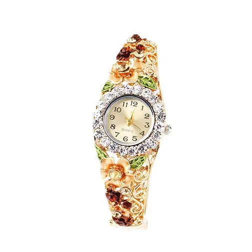 Exquisite Flower Shapebracelet Style Lady Quartz Wrist Watches 6 Color Optional For Holiday Gifts 3