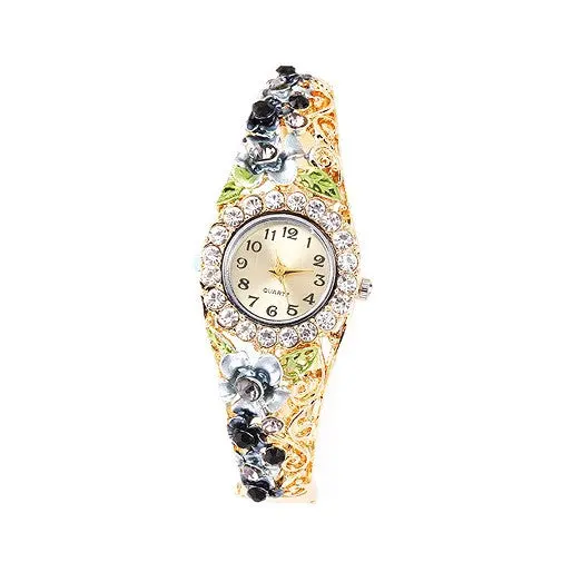 Exquisite Flower Shapebracelet Style Lady Quartz Wrist Watches 6 Color Optional For Holiday Gifts 5