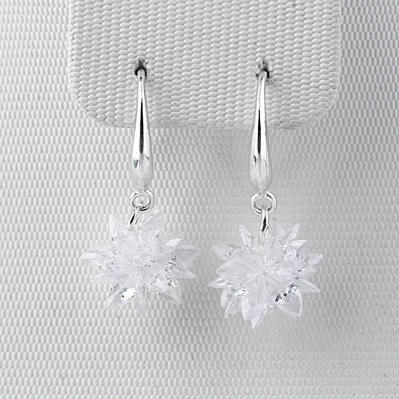 Exquisiteshine Zircon Plated Austria Crystal Flower Earrings Wedding Lovers Gift 5 Colors 2