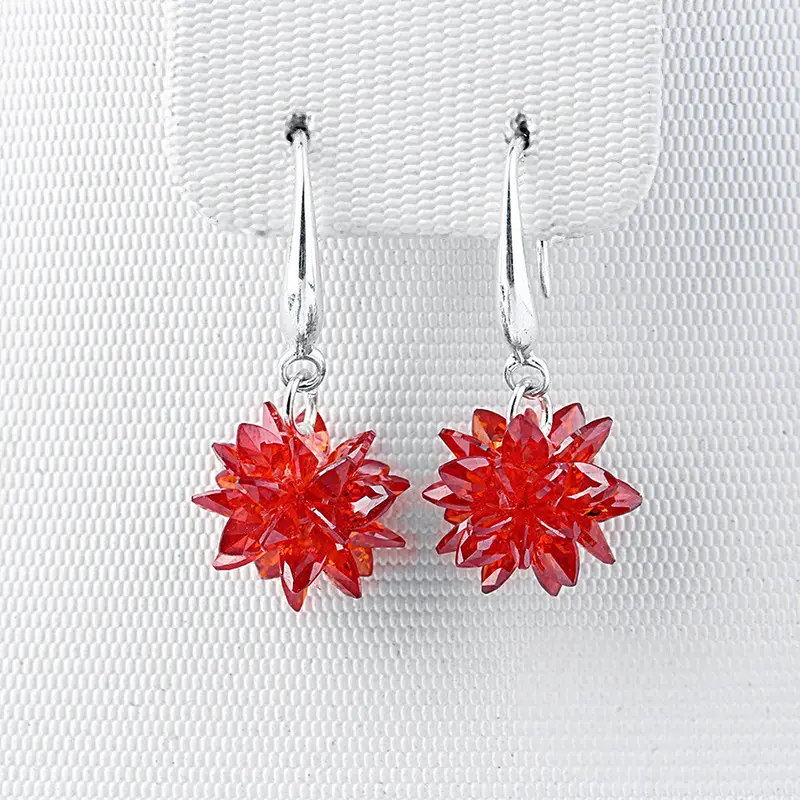 Exquisiteshine Zircon Plated Austria Crystal Flower Earrings Wedding Lovers Gift 5 Colors 3
