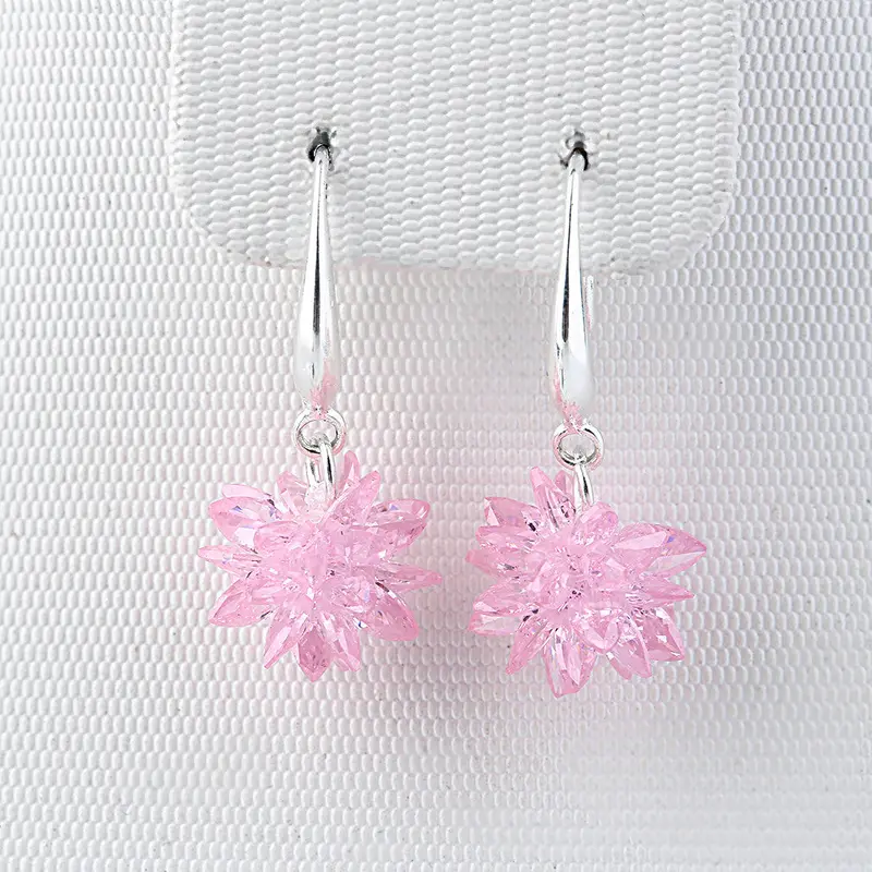 Exquisiteshine Zircon Plated Austria Crystal Flower Earrings Wedding Lovers Gift 5 Colors 4