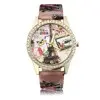 Exquisitevintage Retro Designed Paris Towerfaux Leather Band Analog Quartz Movet Wrist Watch 2
