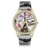 Exquisitevintage Retro Designed Paris Towerfaux Leather Band Analog Quartz Movet Wrist Watch 4