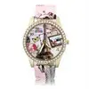 Exquisitevintage Retro Designed Paris Towerfaux Leather Band Analog Quartz Movet Wrist Watch 5