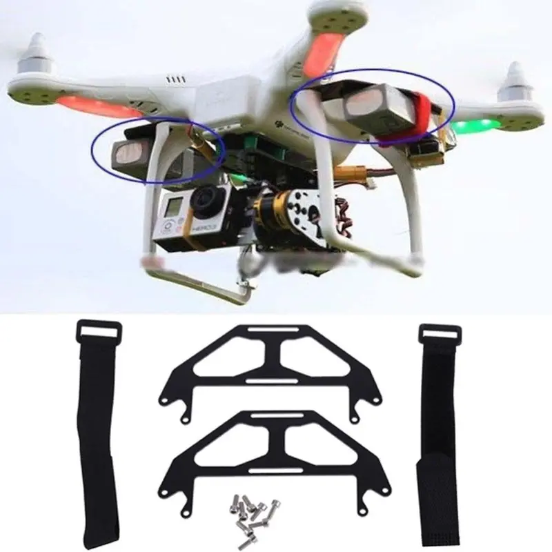 Extended Dual Battery Carbon Fiber Mount For Dji Phantom Quadcopter 1