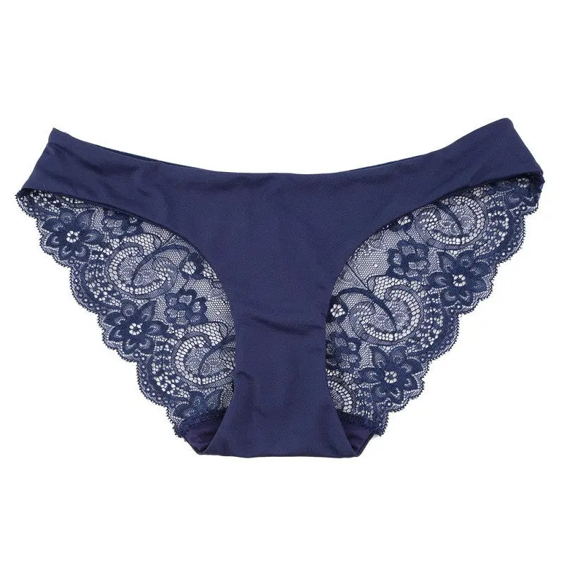 Fabric Ultra-Thin Comfort Underwearseamless Panties Forlow Waist Sexy Lace Briefs 1