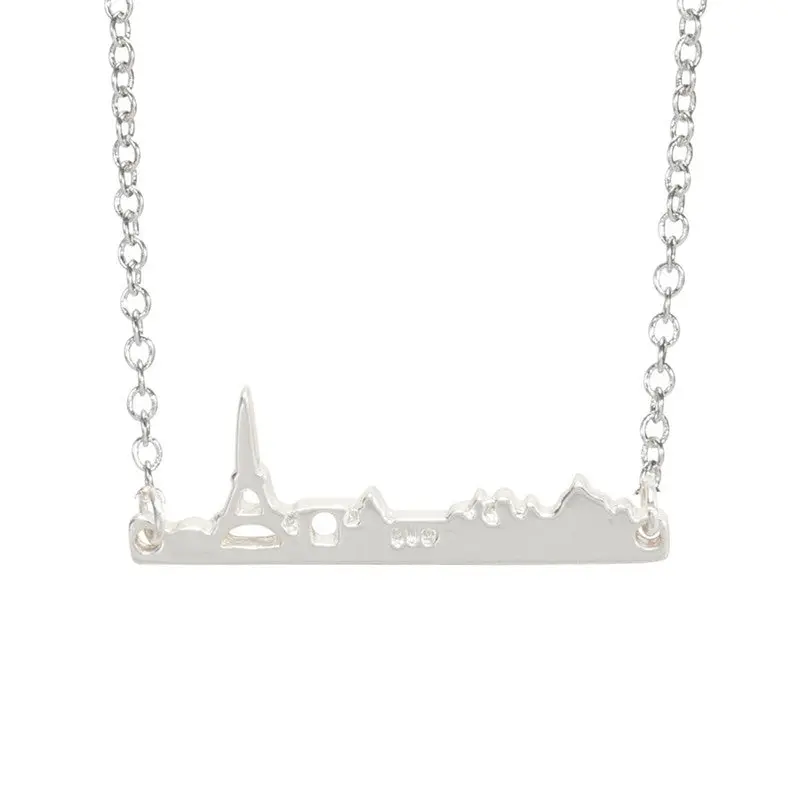 Fahion Cute Jewelry Paris Towel Necklace Beautiful Scenery Necklace 10Pcs-N024 1