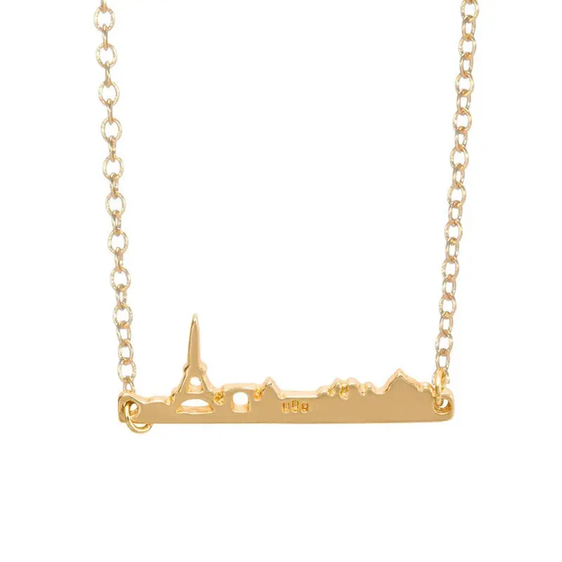 Fahion Cute Jewelry Paris Towel Necklace Beautiful Scenery Necklace 10Pcs-N024 2