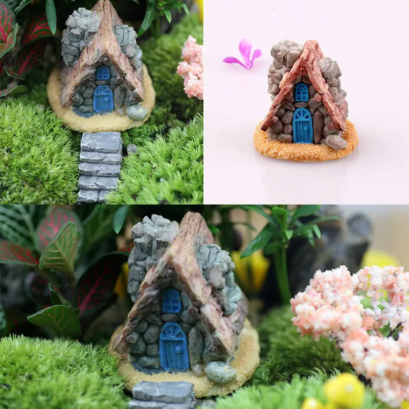 Fairy Garden Miniature Craft Stone House Micro Cottage Landscape Decoration 70484 1