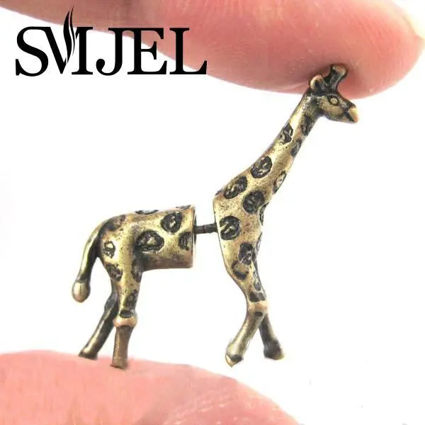Fake Gauge Earrings Istic Giraffe Shaped Animal Faux Plug Stud Earrings S95 1
