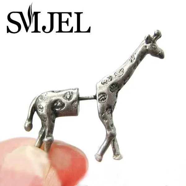 Fake Gauge Earrings Istic Giraffe Shaped Animal Faux Plug Stud Earrings S95 2