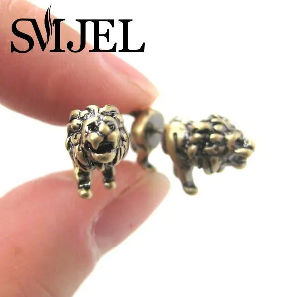Fake Gauge Stud Earrings Istic Lion Animal Plug Earrings S97 1