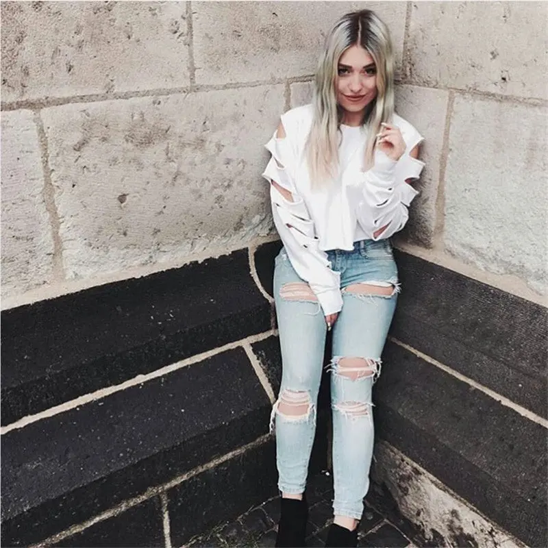 Fall Cut Out Cropped Sweatshirt Women Hoodies O Neck Sleeve Cut Tracksuit Tops Army Green Sport Jogging Femme 9
