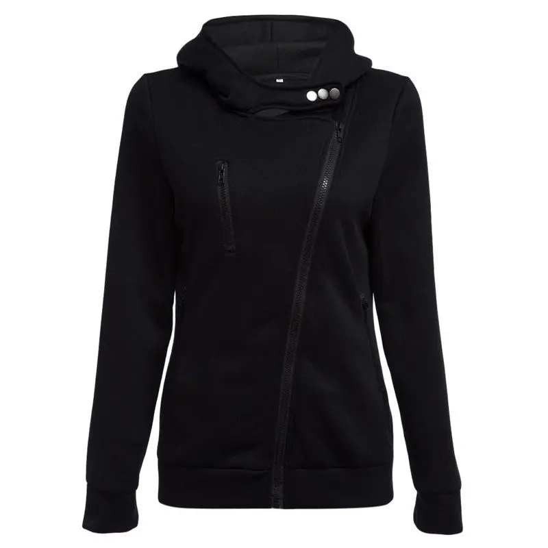 Fall Zipper Up Sweatshirt Hoodies Solid Color Casual Tracksuit For Women Long Sleeve Slim Hoodie Jacket Coat 11