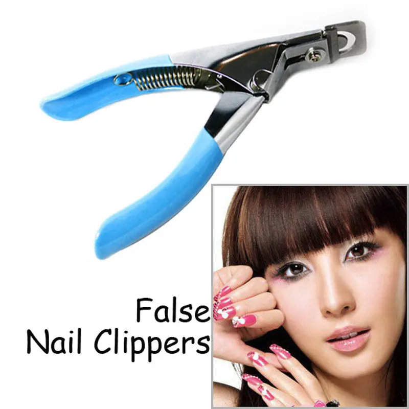 False Nail Tips Trimmer Nail Manicure Clipper Cutter Nails Tool Stainless Steel Cutter Blue 1