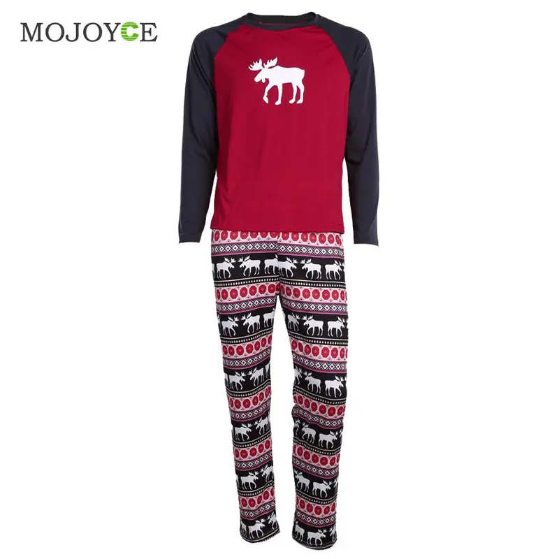 Family Clothing Sets Mother Father Daughter Son Pajamas Xmas Reindeer Sleepwear Nightwear Pajamas Set Rompers Clothes Sets 1