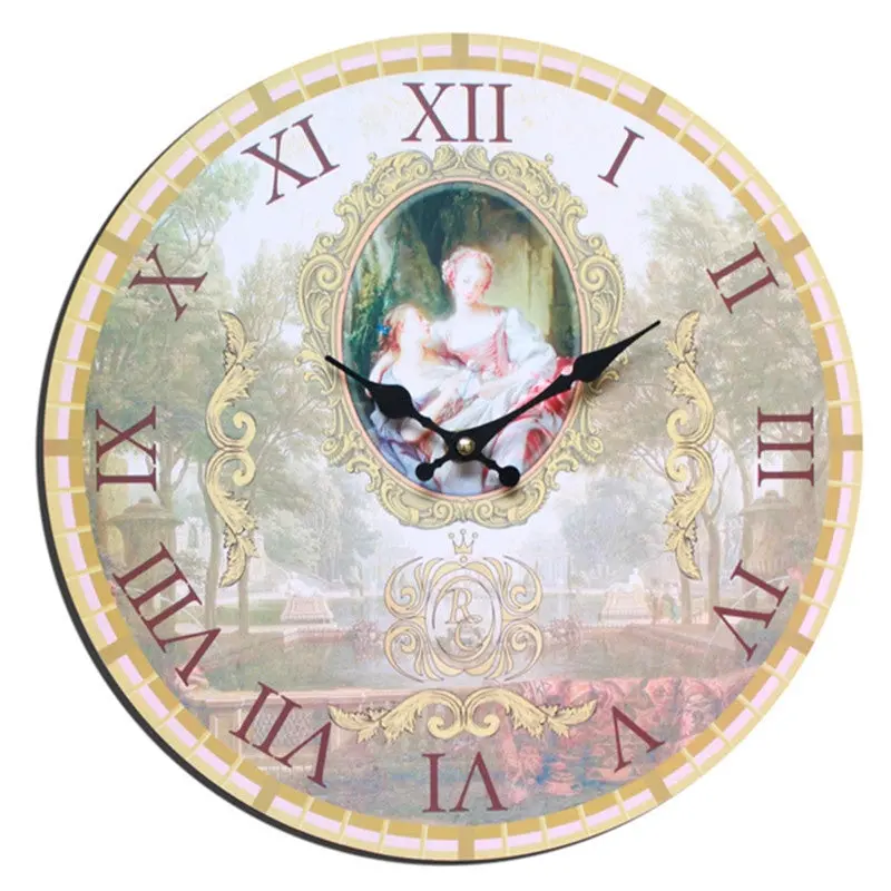 Family Wall Clock Home Decor Clocks Flower Pattern Watches 90117 10