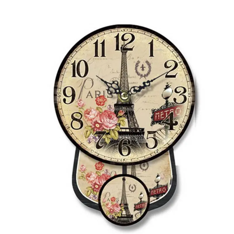 Family Wall Clock Home Decor Clocks Flower Pattern Watches 90117 6