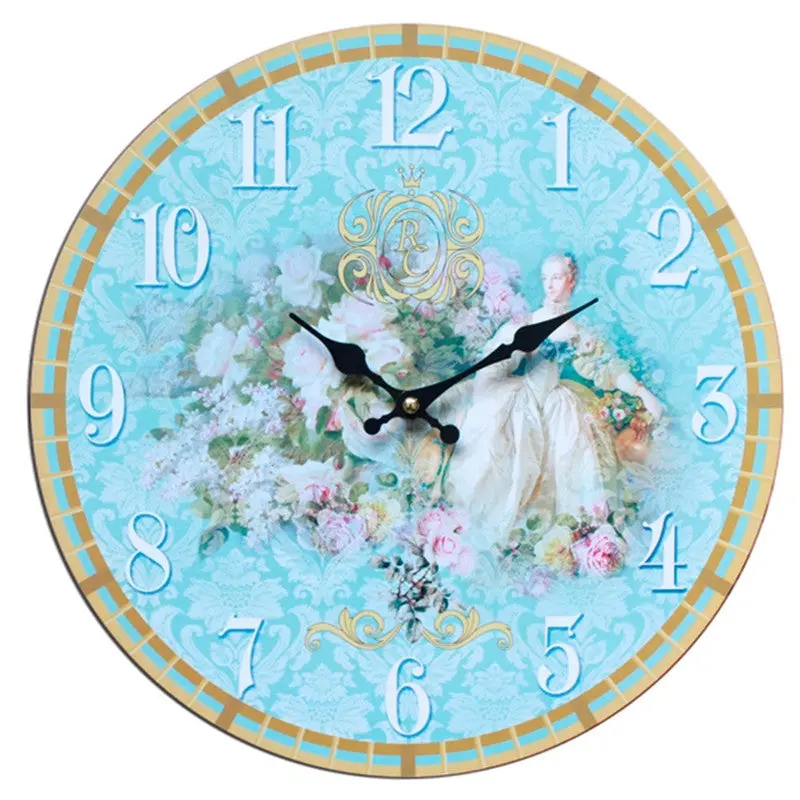 Family Wall Clock Home Decor Clocks Flower Pattern Watches 90117 8