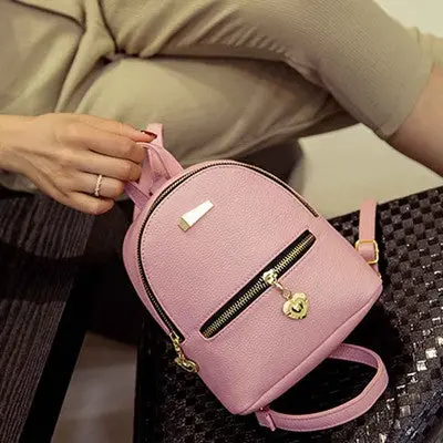 Famous Backpack Design Women Backpacks Solid Vintage Girls School Bags For Girls Black Leather Backpack Zipper 3