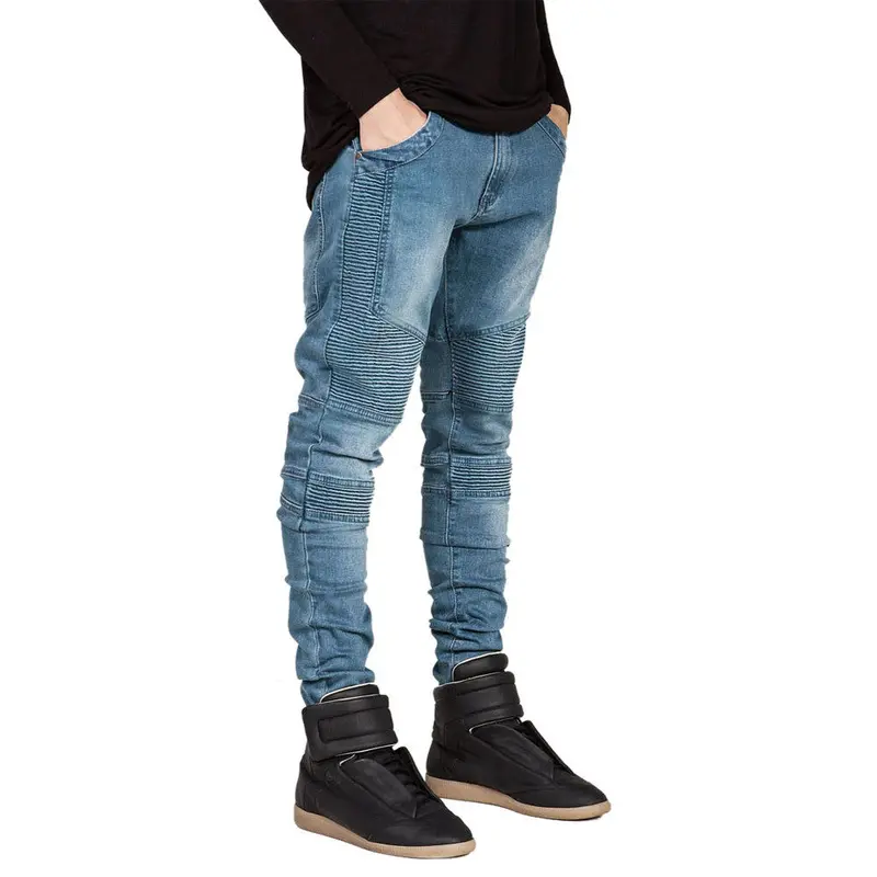 Famous Brand Men Straight Slim Fit Biker Jeans Pant Denim Trousers Jeans Men Biker Denim Skinny Jeans Men 1