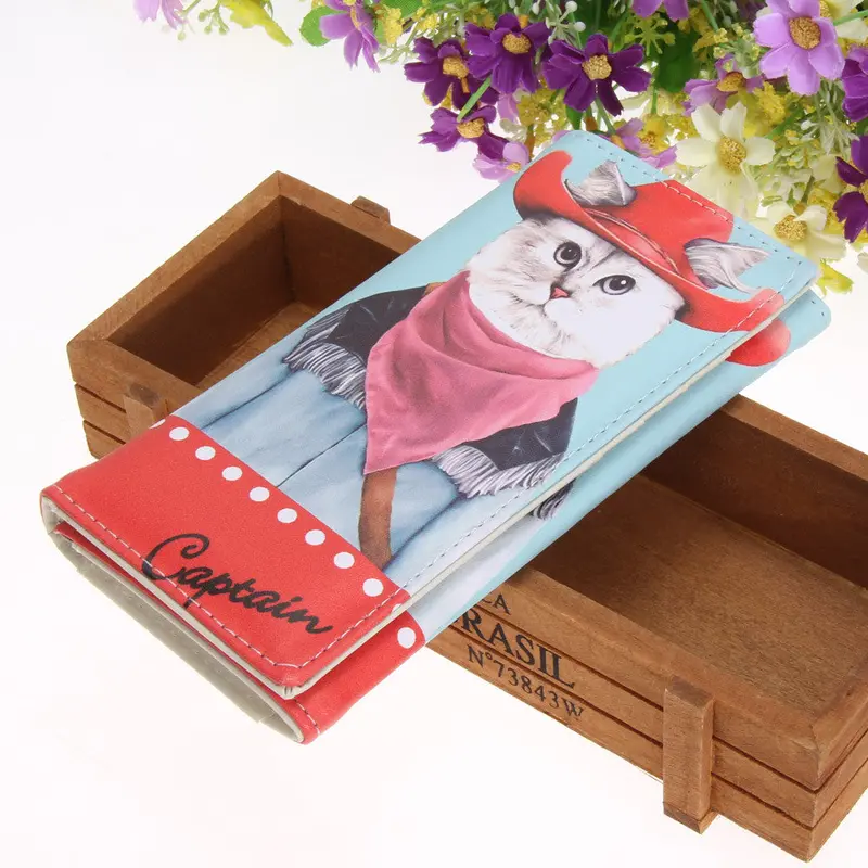 Famous Brand Wallet Women Pu Leather Women Wallets Hit Cat Wallet Printing Coin Pocket Female Clutch Carteira Feminina Purse 1