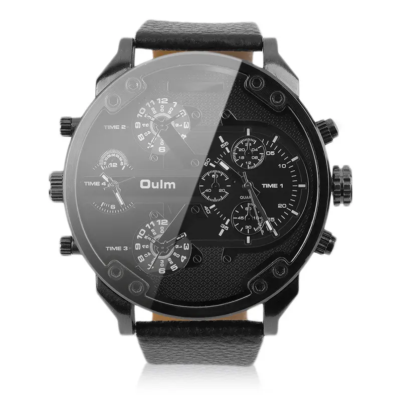Famous Designerwatches Top Luxury Quartz-Watch Leather Strap Big Face Military Quartz Clock Relogio Masculino 1